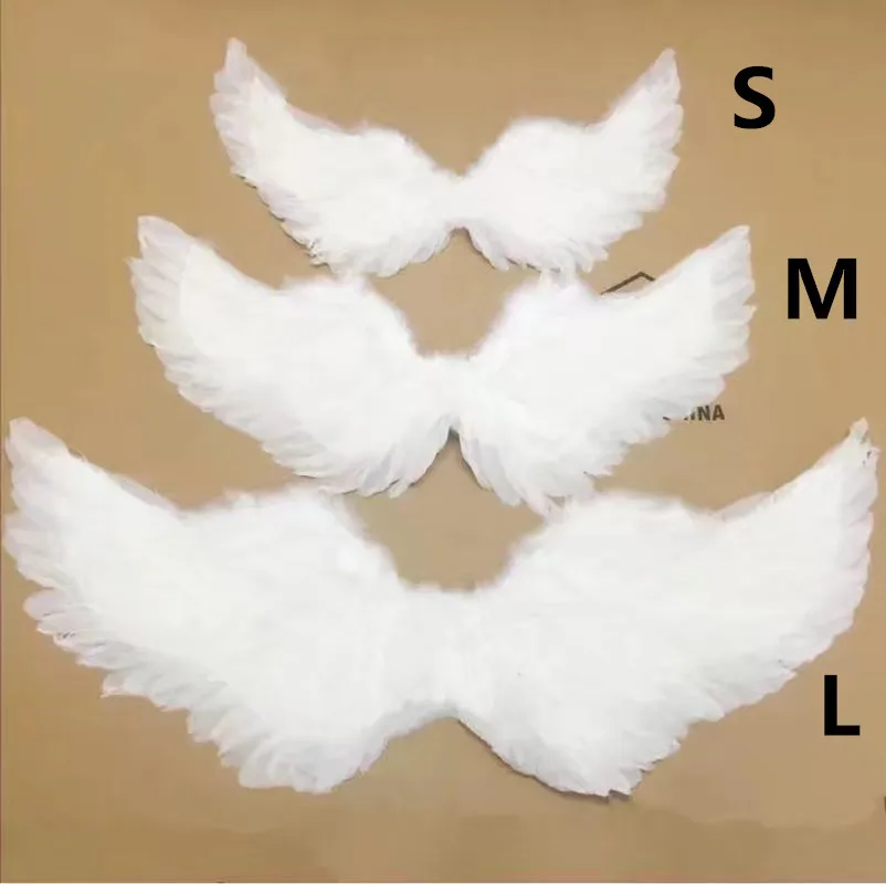 Wing M Детские аксессуары с белыми перьями, крылья ангела, карнавальный костюм на Хэллоуин, маскарадный карнавальный костюм, крылья ангела - Цвет: Wing M