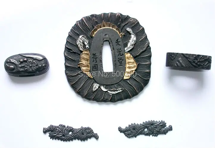 Набор Tsuba ручной работы из сплава для японского самурайского меча Катаны #1694 |