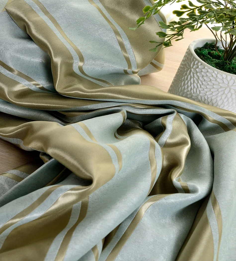 Современные полосатые затемняющие шторы для гостиной роскошные жаккардовые