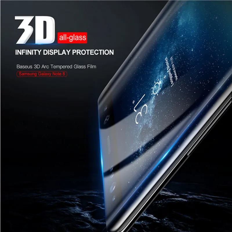 Baseus закаленное стекло для samsung Galaxy Note 8 Премиум 3D Arc протектор экрана для Galaxy Note 8 полная защитная стеклянная пленка