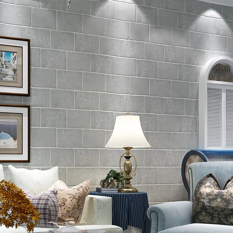 

beibehang Modern Chinese 3D stereo simulation brick pattern non - woven living room clothing store wallpaper