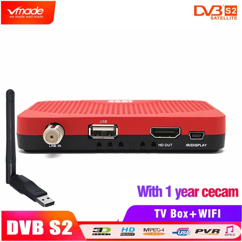 DVB S2 мини поддержка ТВ-коробок Biss ключ Youtube IP tv Интернет IKS FULL HD цифровое