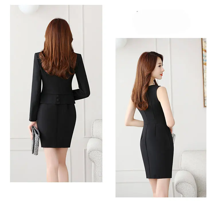 Женский деловой костюм двойка элегантный однотонный облегающий блейзер с