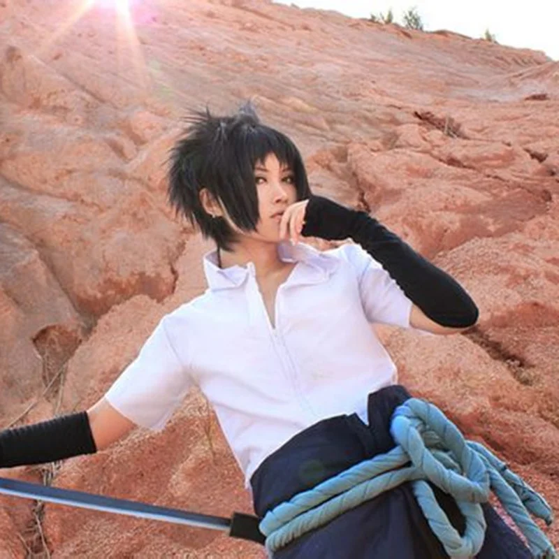 Uchiha Sasuke костюмы для косплея Аниме Наруто Shippuden одежда (Блейзер + брюки поясная