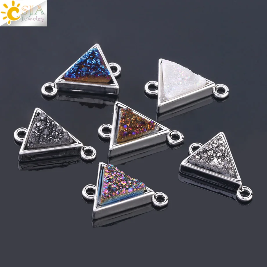 Женские Треугольные коннекторы CSJA серебристые с двумя отверстиями в виде