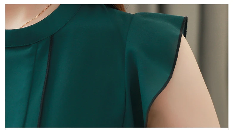 Модные женские блузки 2019 без рукавов блузка шифоновая с оборками Женские camisas mujer