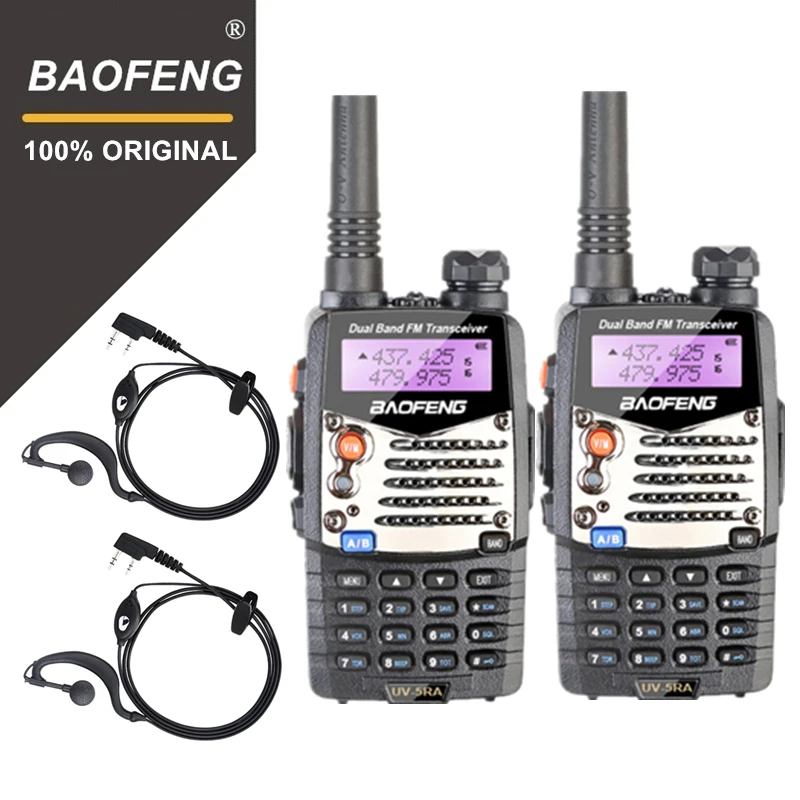 2PCS Baofeng UV5RA Walkie Talkie 5RA Upgraded Version UHF VHF Dual Band CB Radio VOX FM Transceiver for Hunting Two Way Radio