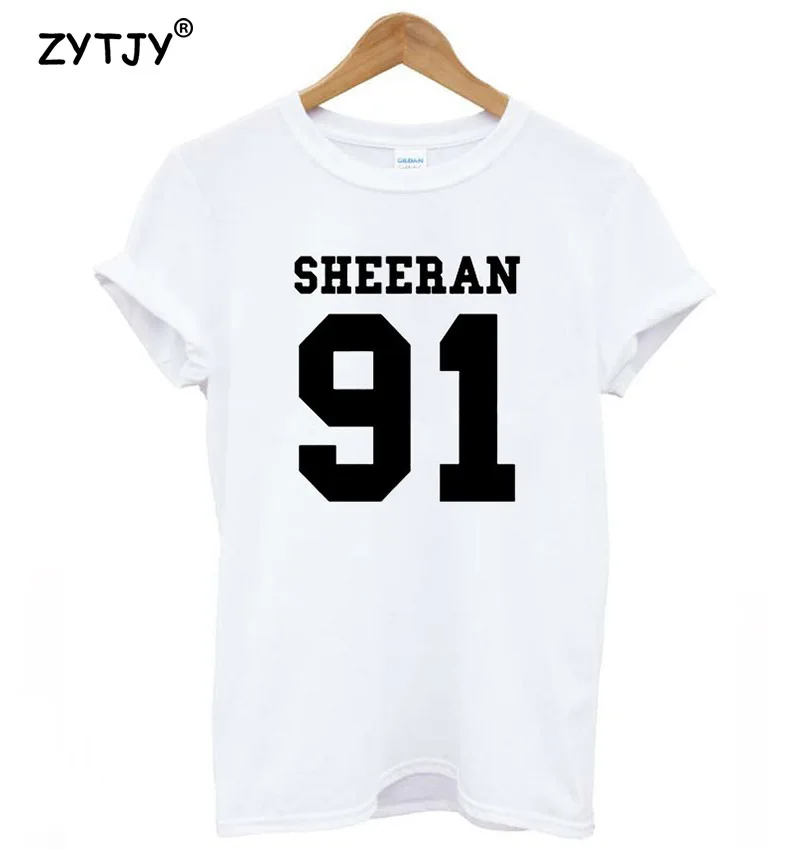 Ширан 91 с буквенным принтом Футболка хлопок повседневное забавная футболка для