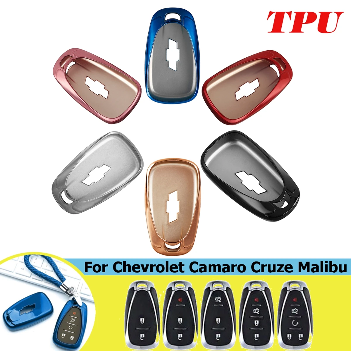 ТПУ корпусы для ключей зажигания корпус Fob оболочки для Chevrolet для Cruze spark camaro вольт болт Trax Malibu стильный аксессуар