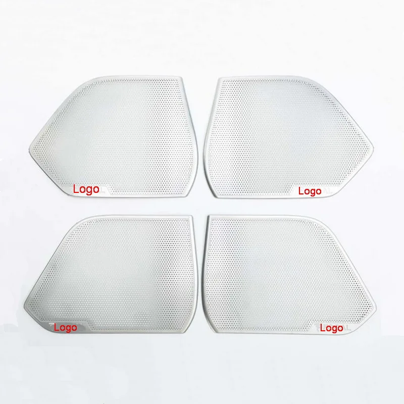 

Tonlinker Interior Car Door Speaker Cover case sticker for Peugeot 508L 2018-19 Car Styling 4 PCS Stainless steel Cover sticker