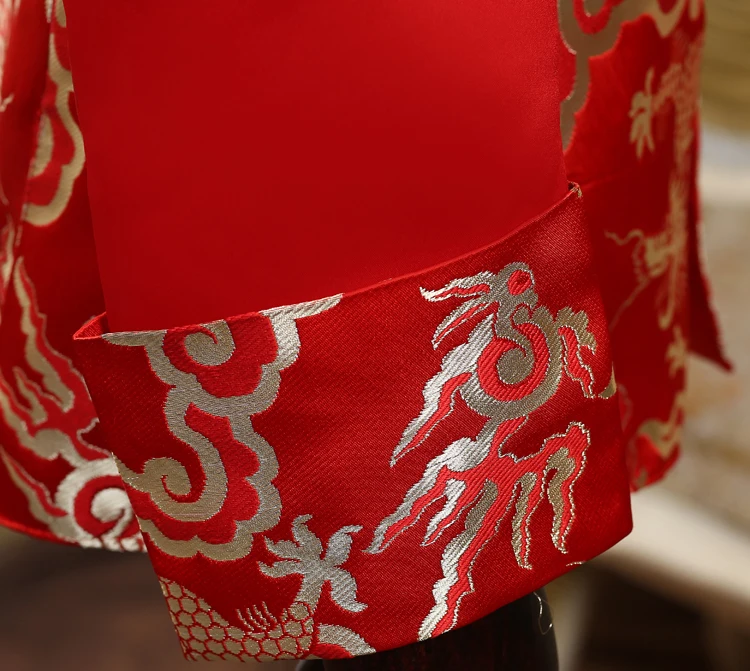 PYJTRL китайская туника воротник костюм куртка свадебный красный для выступлений