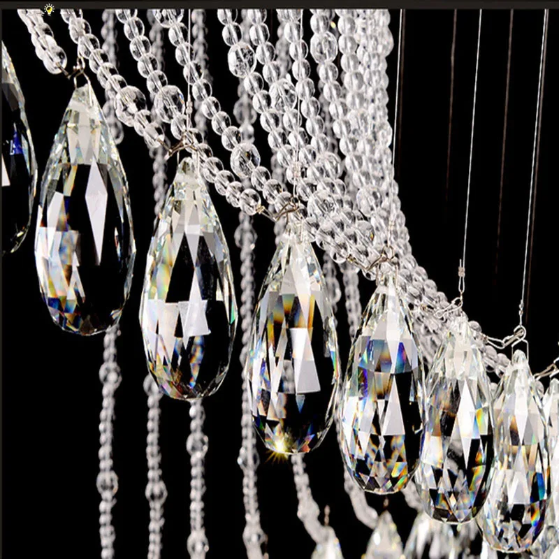 Современная Роскошная большая роскошная хрустальная люстра с длинной лестницей