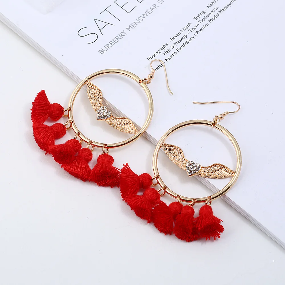 Чешские кисточкой серьги для Для женщин Pendientes flecos Mujer Moda Boho Модные украшения Bijoux