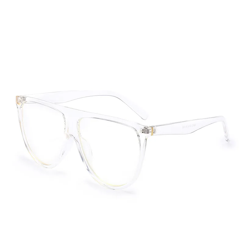 TOYEARN Мода плоский Топ Овальные Солнцезащитные очки женские роскошные брендовая дизайнерская обувь Винтаж Ким Кардашян тонкий Ясно Защита от солнца очки для женщи - Цвет линз: Clear Clear