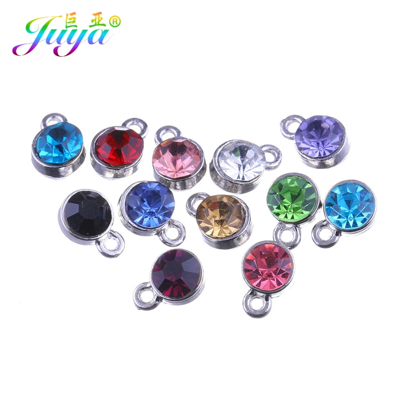 Juya 30 шт./лот Оптовая продажа ручной работы многоцветные камни CZ Birthstone Charms Pendants для создания ювелирных изделий своими руками женщинам и детям на день рождения.