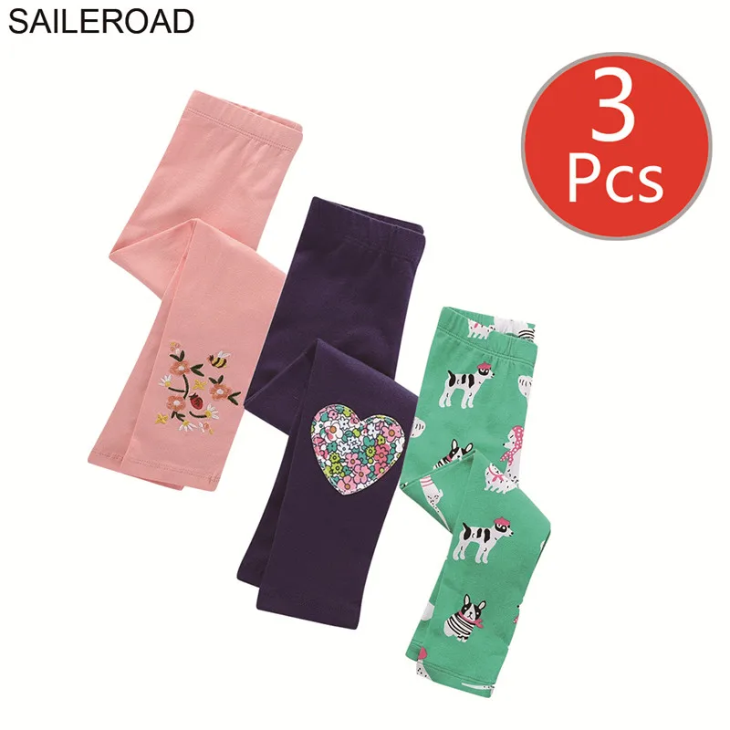 1179 1152 1159photo SAILEROAD 3шт леггинсы для девочек животных единорог леггинсы для детей брюки карандаш 7 лет дети брюки осень детская одежда - Цвет: 1179 1152 1159photo