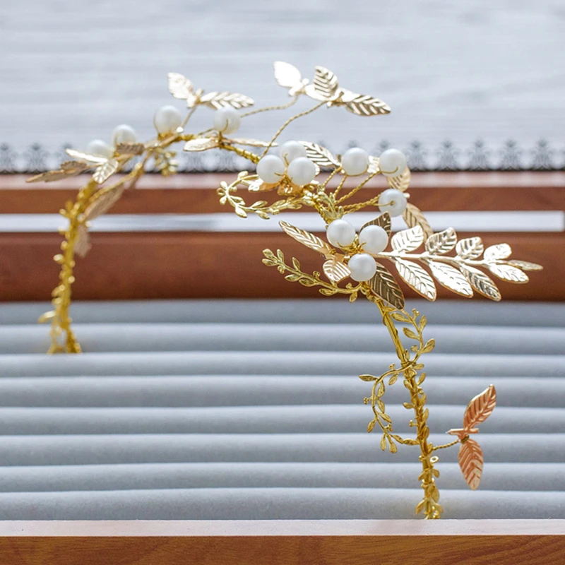 HIMSTORY Шарм ручной работы Цветочная фотожемчужина свадебный обруч для волос с