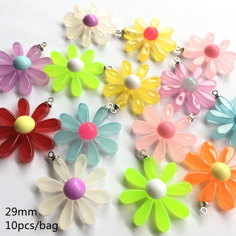 29 мм акриловый прозрачный Солнечный цветок бусины кулон в виде ромашки DIY ремесло