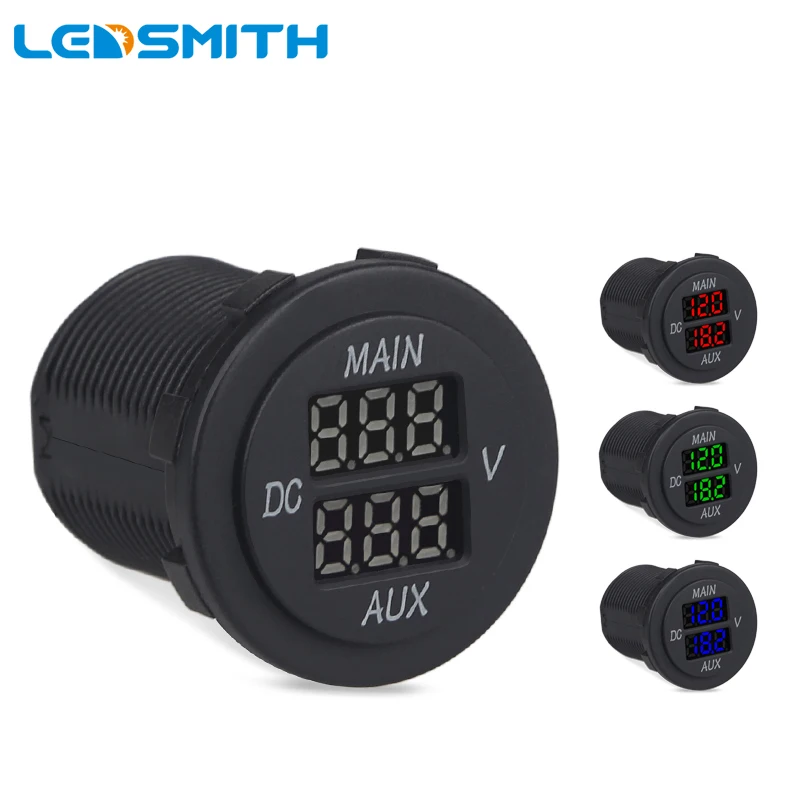 LEDSMITH 12V лодка авто мотоцикл измеритель напряжения Светодиодная панель Цифровой