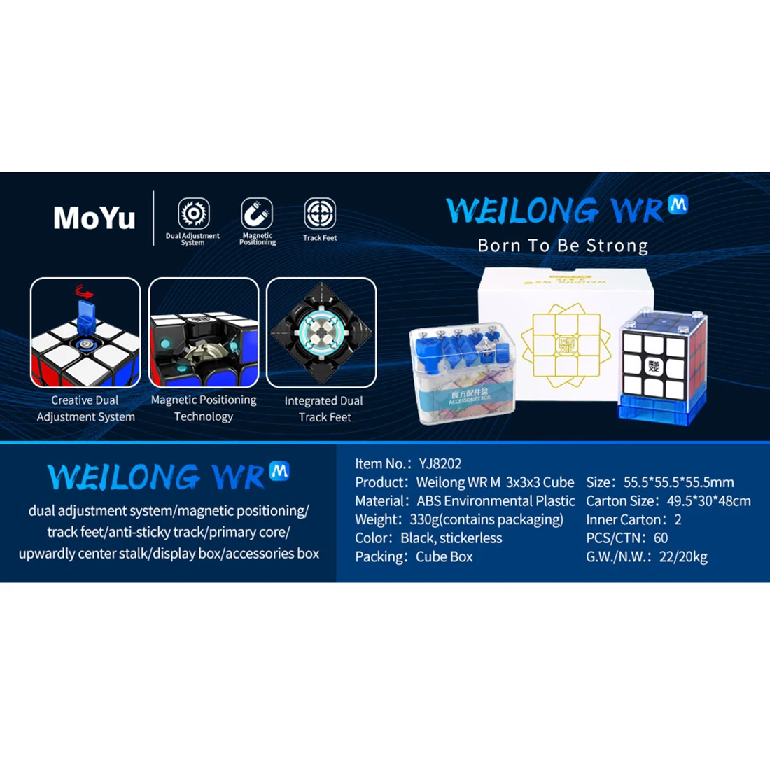 MoYu Weilong WR M 3x3x3 Магнитный магический куб без наклеек, профессиональная головоломка, магниты, скоростной куб, игрушки для детей