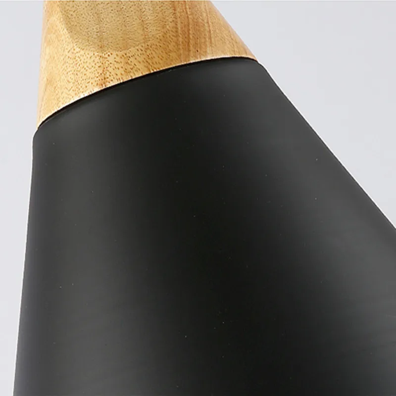 Винтажные деревянные подвесные светильники современный черный Алюминиевый