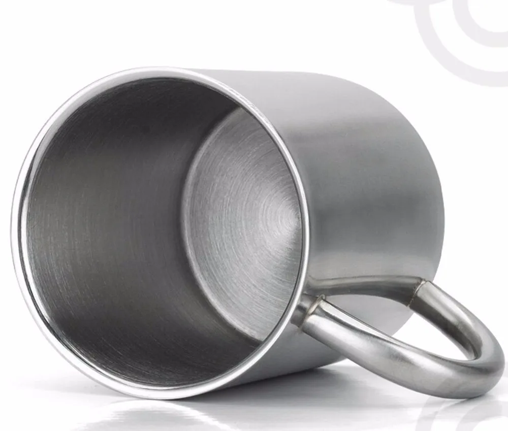 Бесплатная доставка 1 шт. Нержавеющая сталь Кофе кружки чашки для капучино Чай