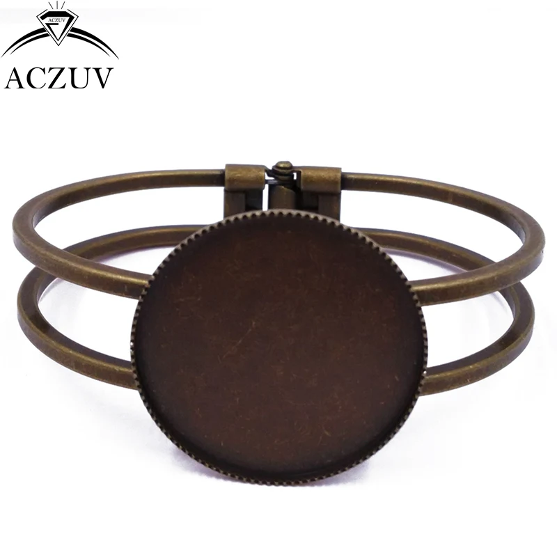 ACZUV 50pcs 20mm 25mm 30mm Teeth Bezel Blank Base Bracelet Copper Metal Cuffs Bangle Tray BBS004 | Украшения и аксессуары