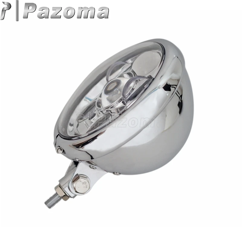 Pazoma хром 5,7" 5 3/4 светодиодный головной фонарь фара проектор DRL для Harley Bobber Chopper Кафе Racer