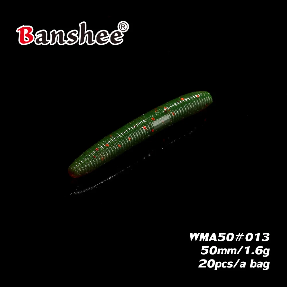 WMA50 Worm Soft Bait Lure Swimbait 1.6g/ 50mm 20pcs/lot Plastic Fake lifelike Walleye bass Artificial fishing for Wacky Jig | Спорт и