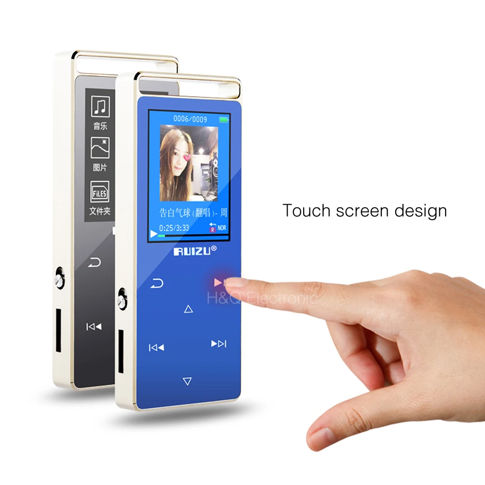 ruyazu D01 MP4 Bluetooth плеер 8 Гб Сенсорный экран 1,8 дюймов Поддержка диктофона FM Электронная книга Видео ПЕДО метр музыкальный плеер