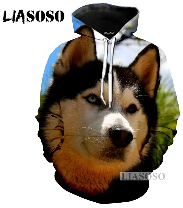 3 LIASOSO,, забавные, милые, сибирские собаки хаски, животные, повседневные, 3D принт, для женщин и мужчин, толстовки с капюшоном, толстовки, хип-хоп, Харадзюку, X0065 - Цвет: 3