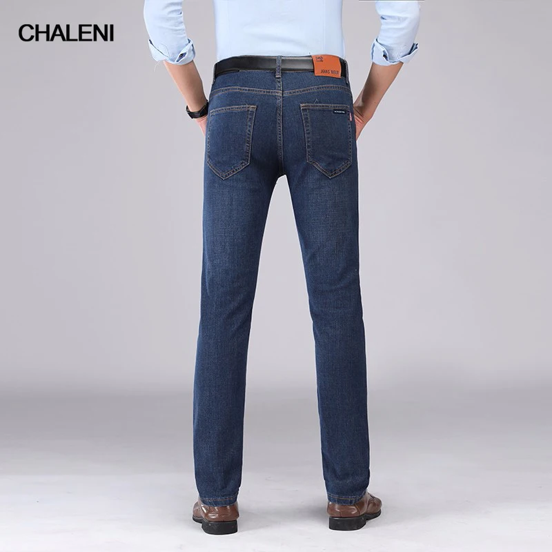 Модные Стиль повседневные джинсы мужской сплошной Цвет длинные штаны стрейч