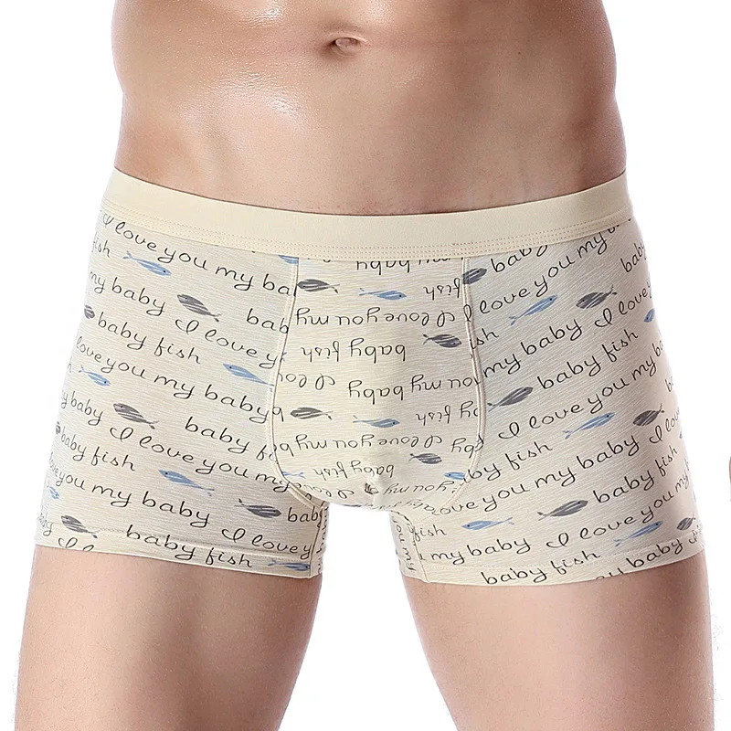 Underwear Men Boxers Cotton Letter Sexy Man Panties Comfortable Breathable Underpants Male Boxer Soft Undershorts | Мужская одежда