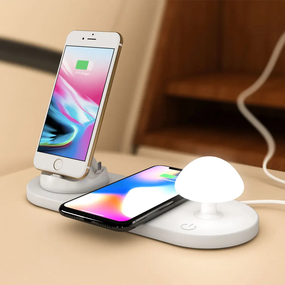 Ascromy быстро QI Беспроводной Зарядное устройство Док-станция для iPhone XS Max X XR 8 плюс samsung S9 S8 S7 Android Micro Тип usb с мобильного телефона
