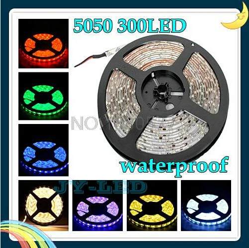 5 м/катушка 5050 Светодиодная водонепроницаемая лента 300 светодиодный 12V SMD гибкая 60