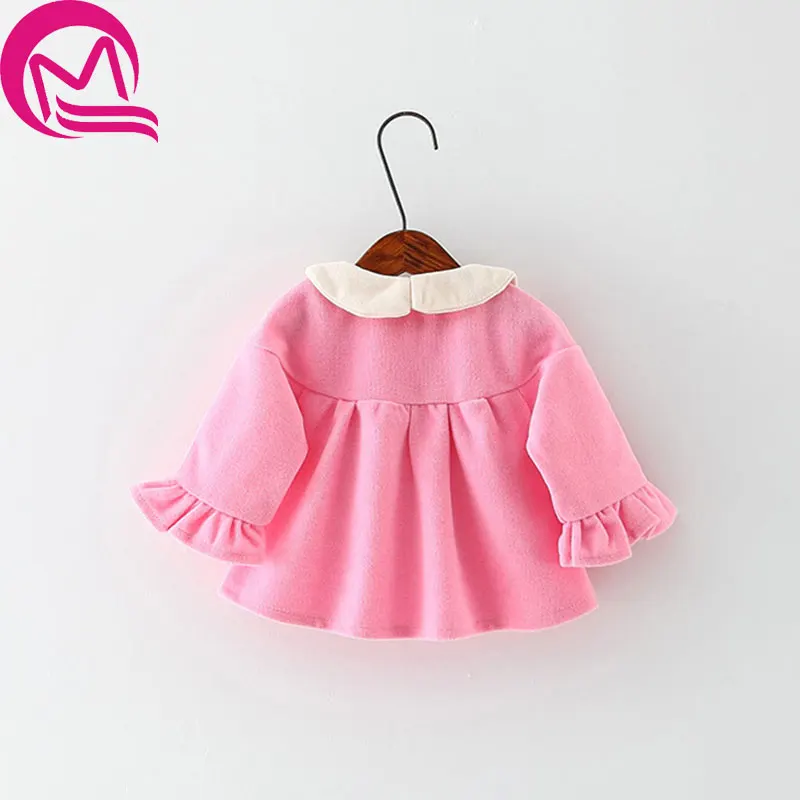 Пальто для маленьких девочек Новинка зимы Милые Дети Питер Пэн воротник куртка с