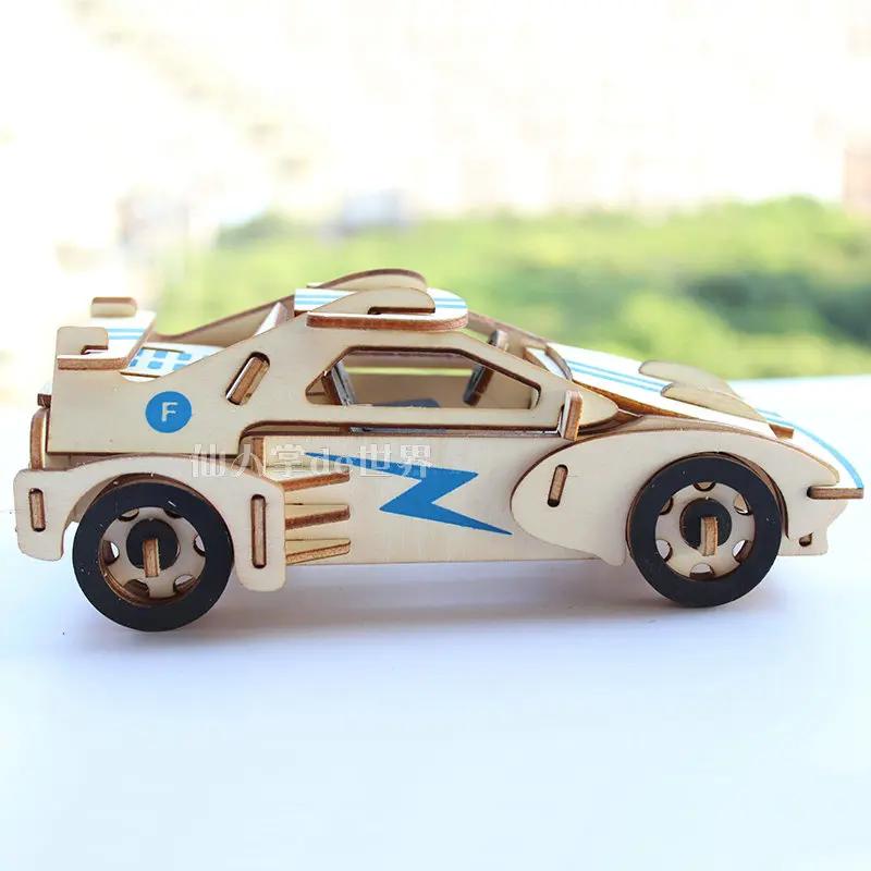 DIY 3D деревянная головоломка автомобиль дерево моделирование модель развивающая