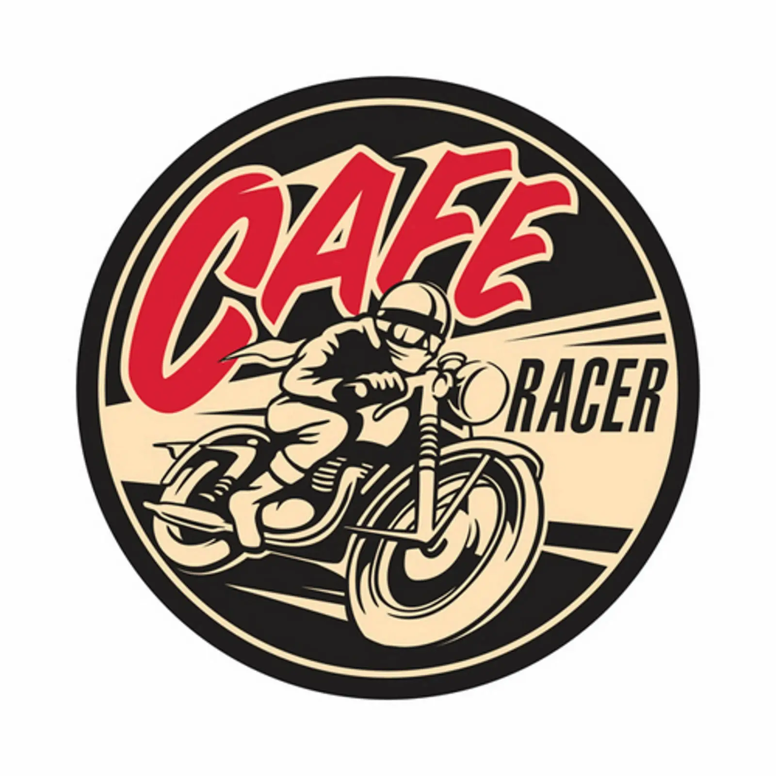 

Cafe Racer Old School Decal Sticker Rockabilly Retro Vintage Ace Bobber