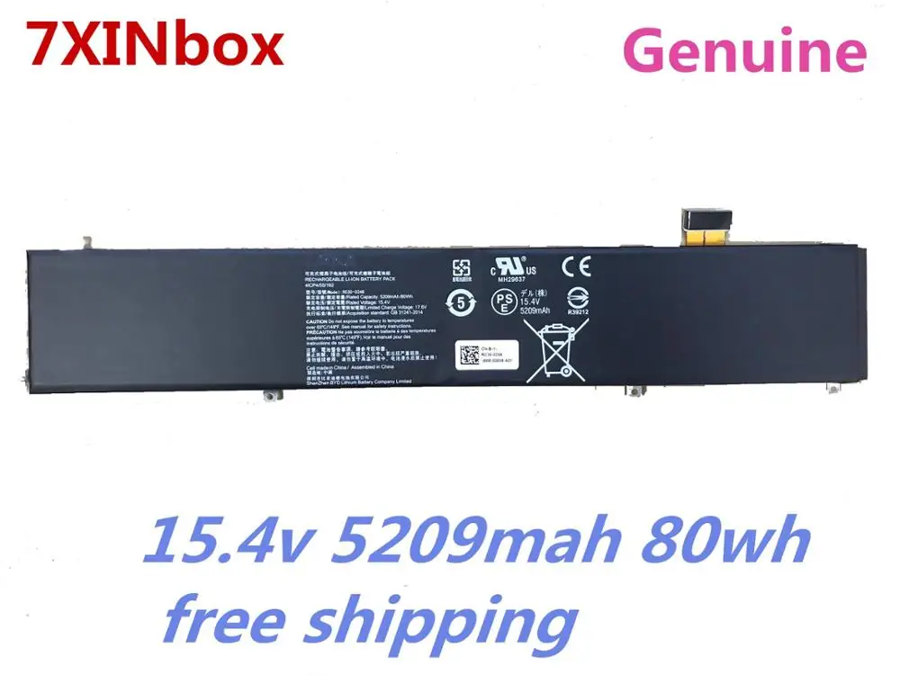 7XINbox подлинный RC30-0248 Аккумулятор для ноутбука 4ICP4/55/162 для Raze Blade 15 RTX 2070 Max-Q LINGREN 15(i7 8750 H) 15,4 V 5209mAh 80Wh
