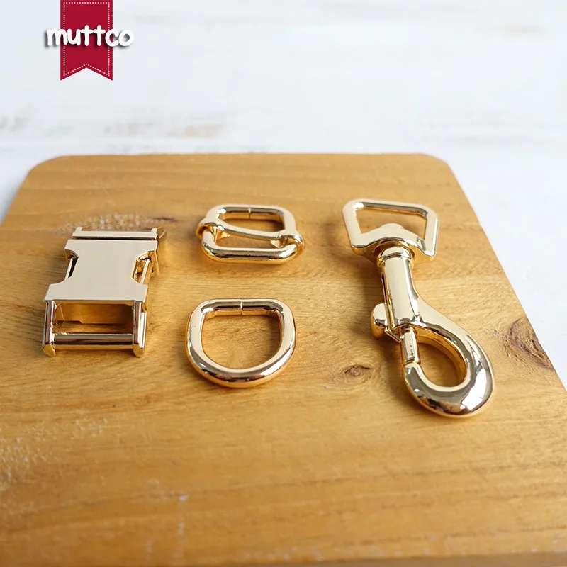 100sets/lot (metal buckle+adjust buckle+D ring+metal dog clasp/set) golden 15mm DIY collar leash set accessory top quality | Дом и сад