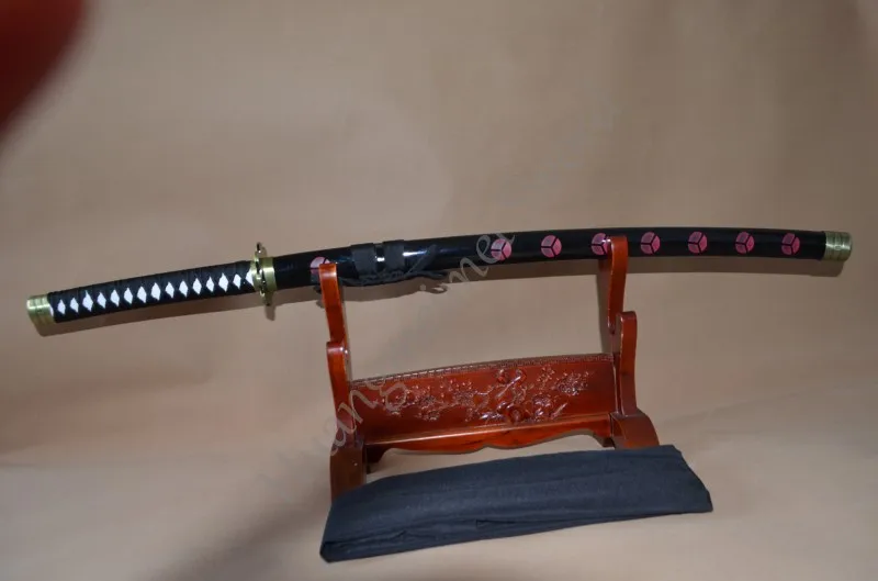 Косплей Аниме One Piece Zoro Sword Black ShusuiSandai Katana Настоящее стальное лезвие красное