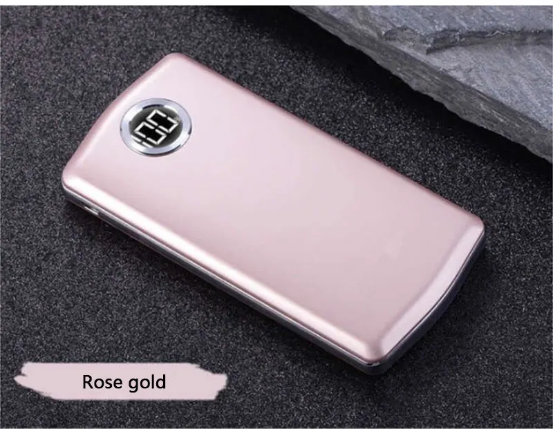 Rose Gold Внешний аккумулятор, 20000 мА/ч, двойной USB ЖК-дисплей, внешний телефон, портативное зарядное устройство для iphone 7 plus, xiaomi 8 honor - Цвет: Rose Gold