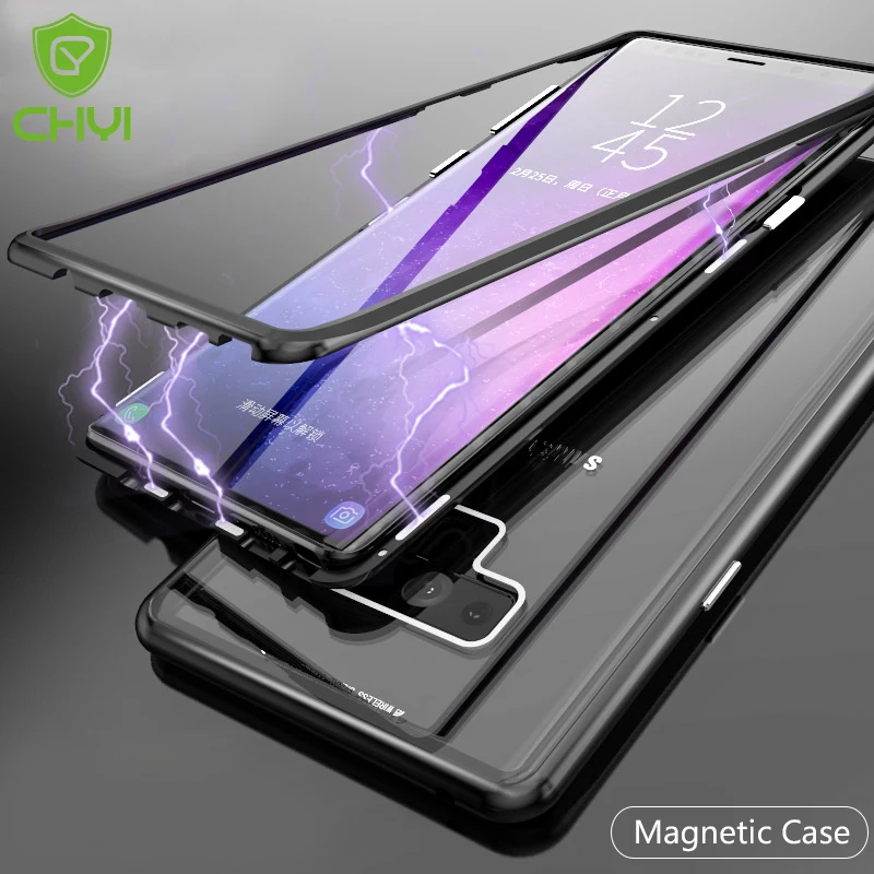 Магнитный металлический чехол CHYI 360 для Samsung Galaxy S10 на заднюю панель из
