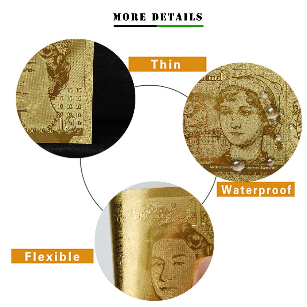 Фальшивые банкноты с покрытием золотом 10 фунтов|banknote gold|banknotes paper moneybanknote |