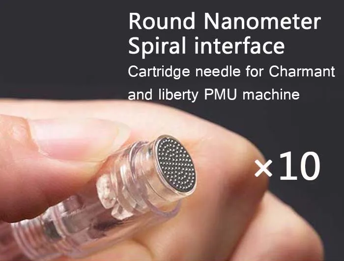 Round Nano 10pcs Корейская Charmant Перманентный макияж микро пигментация премиум-машина с электрической мощностью для бровей губ Lipliner татуировки - Цвет: Round Nano 10pcs