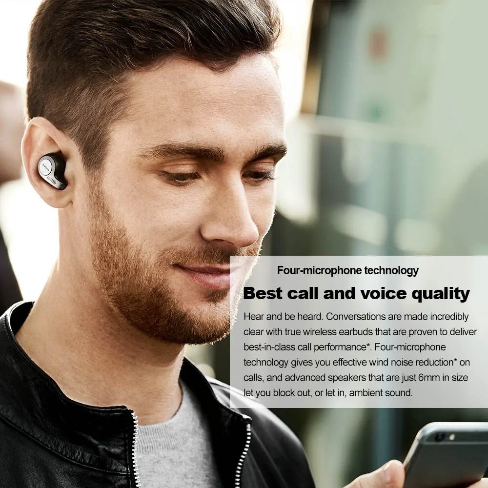 Jabra Elite 65t Alexa с поддержкой True Беспроводной Bluetooth наушники-вкладыши Наушники-вкладыши TWS с зарядным Чехол спортивные наушники для прослушивания музыки с микрофоном