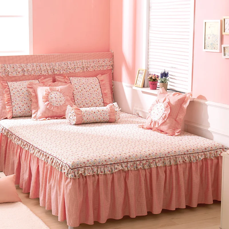 ROMORUS Новая красивая Цветочная кровать принцессы юбка 100% хлопок двойной Полный queen
