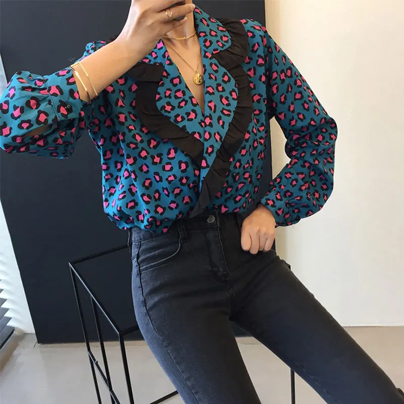 RUGOD/Модные женские рубашки с глубоким v образным вырезом повседневные офисные