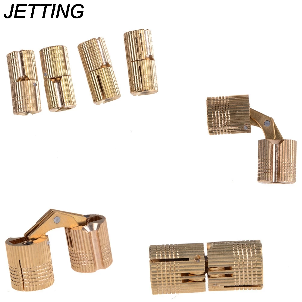 JETTING 4 шт. 8 мм медные бочонок шарниры цилиндрические скрытые шкафы латунные
