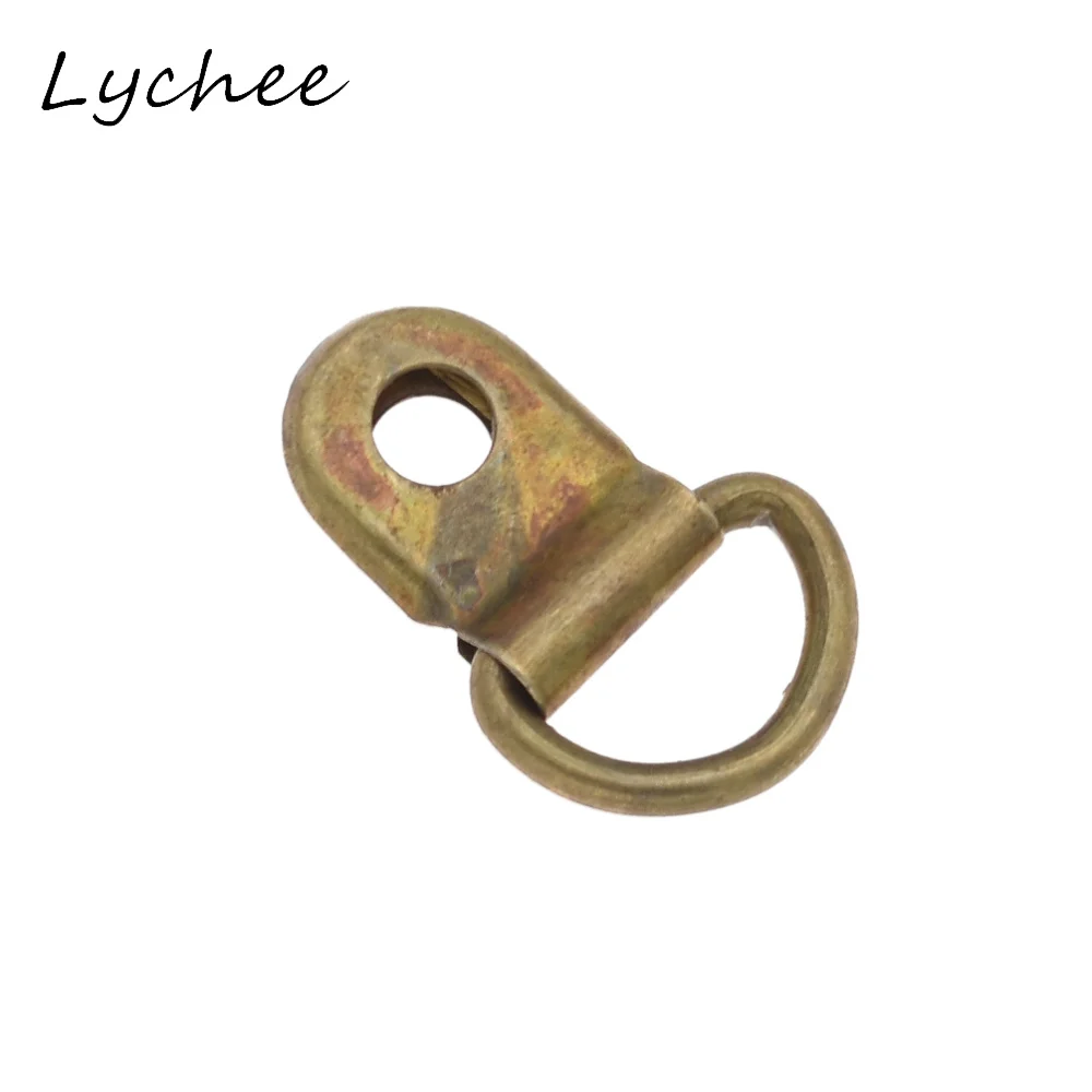 Lychee 10 шт. искусственная бронза сделай сам кожаное ремесло D-образное кольцо